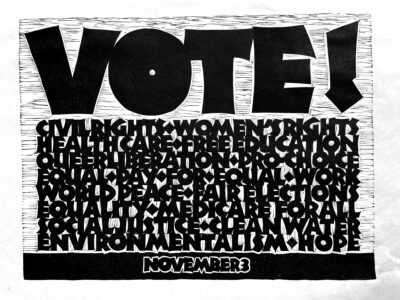 VOTE! printed poster by Grendl Löfkvist